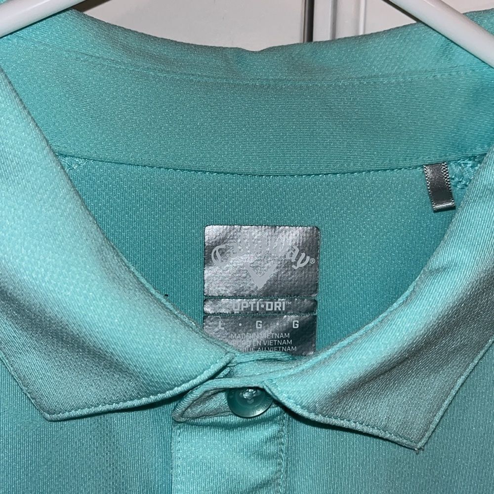 Callaway Seafoam Green Sewn Disney Mickey Mouse Golfing Shirt Polo Golf Shirt L - Picture 4 of 8